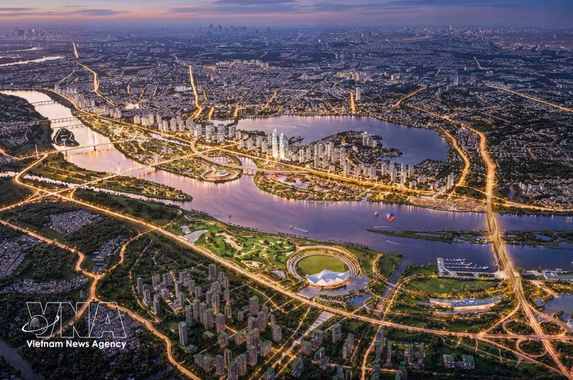 Perspective view of the Red River Boulevard axis. (Photo: VNA) 