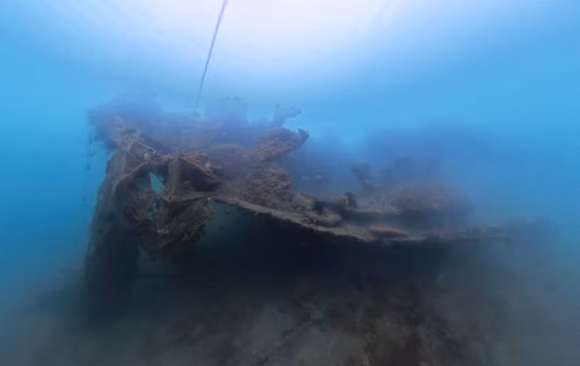 The unnumbered ship C143 lies on the seabed after more than six decades. (Photo published by VNA)