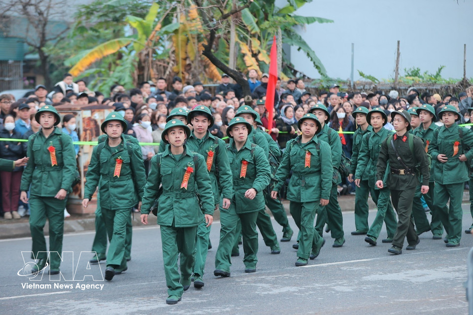 New recruits attend the 2026 military enlistment ceremony in Gia Lam, Hanoi. (Photo: Minh Quyet – VNA)