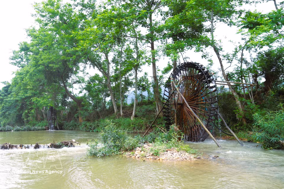 For the Thai ethnic community in Binh Chuan Valley, water wheels have long been an essential agricultural tool and play a crucial role in determining the success of rice crops on higher fields. (Photo: Xuan Tien – VNA)