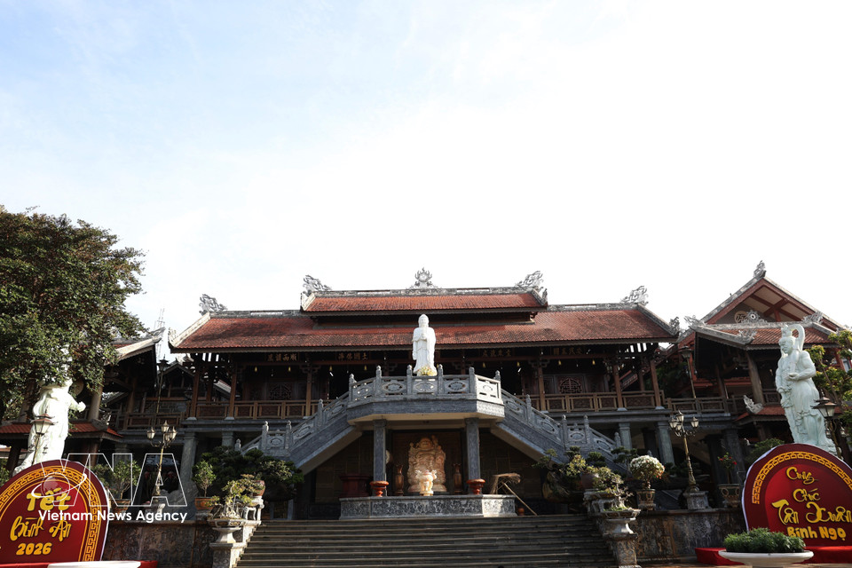 Sac Tu Khai Doan Pagoda features a blend of the Central Highlands’ rong house style and Hue royal court architecture. (Photo: Tuan Anh – VNA)