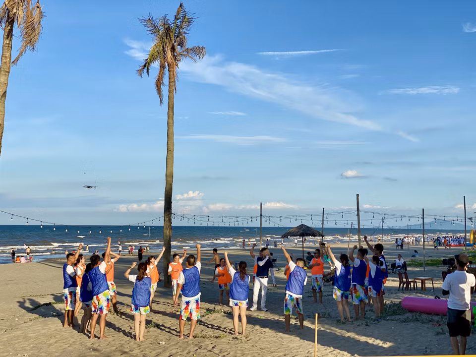 Xuan Thanh beach is suitable for group recreational activities. (Photo: VNA)