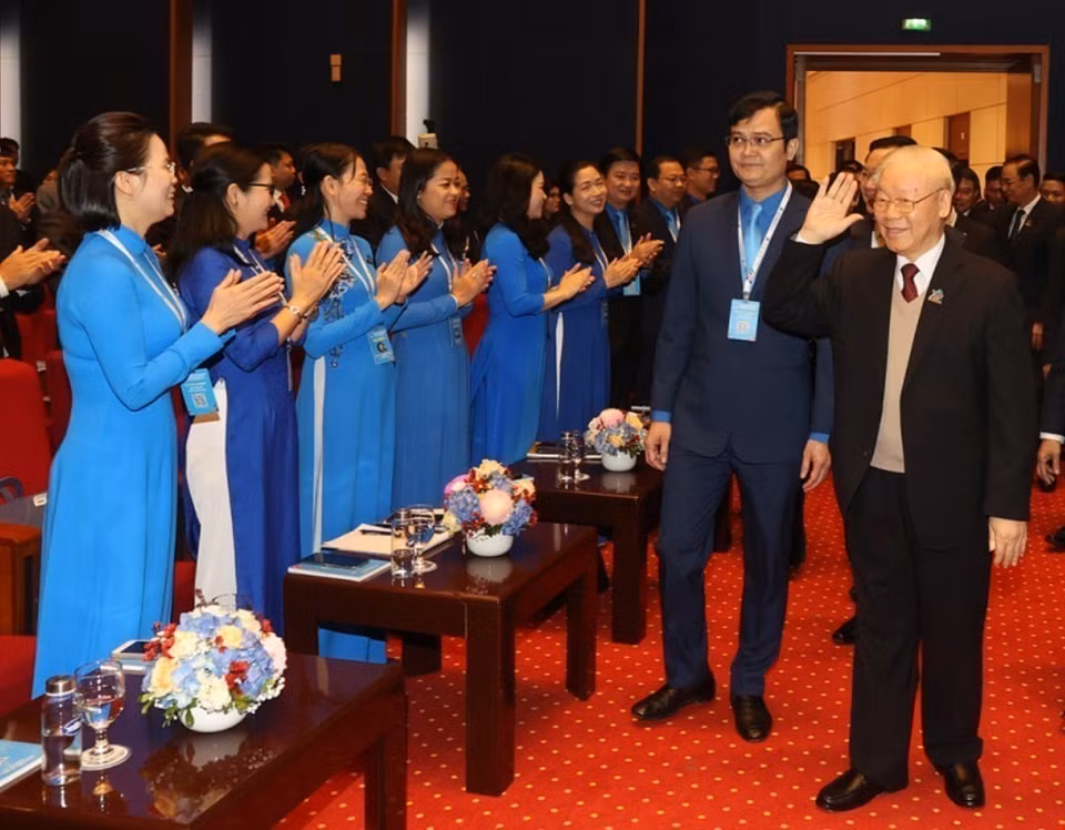 General Secretary Nguyen Phu Trong attends the opening ceremony of the 12th National Congress of the Ho Chi Minh Communist Youth Union in Hanoi on December 15, 2022. (Photo: VNA)