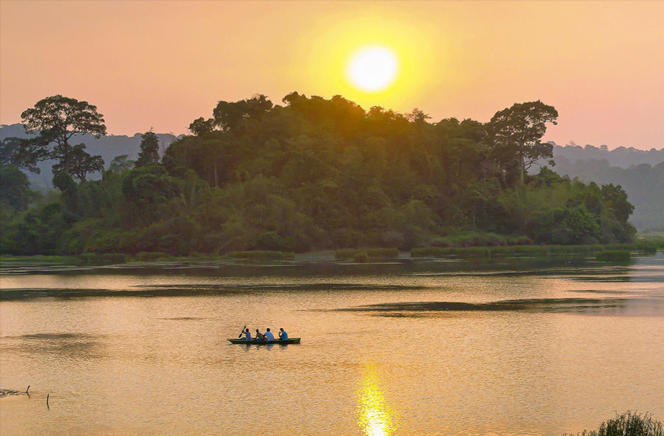 Bau Sau is a large freshwater lake in the southern part of Cat Tien National Park, home to the Siamese crocodile—a precious and rare species in Vietnam. (Photo: Tang A Pau)