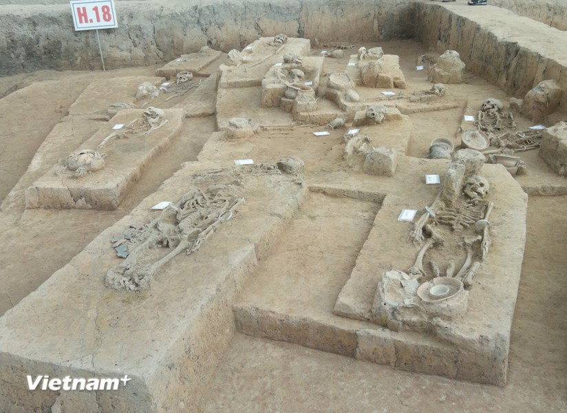 The burial site dates from the late Phung Nguyen culture (3,000 BC) to the early Dong Dau culture (1,500-1,000 BC), extending to the late Dong Son culture. (Photo: VNA)