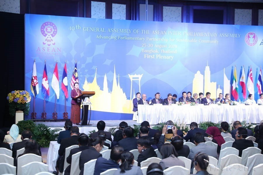 National Assembly Chairwoman Nguyen Thi Kim Ngan delivers a speech at the plenary session of AIPA-40, held in Bangkok, Thailand, on August 26, 2019. (Photo: Trong Duc – VNA)
