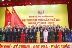 The 16th Quang Ninh provincial Party Committee debuts at the congress. (Photo: VNA)