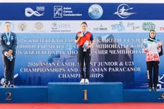 Diep Thi Huong has been on top podium three times at the 2026 Asian Canoe Sprint Junior and U23 Championship (Photo: Asian Canoeing Federation)