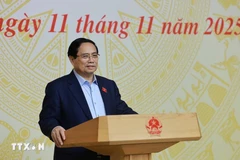 PM Pham Minh Chinh speaks at the meeting (Photo: VNA)