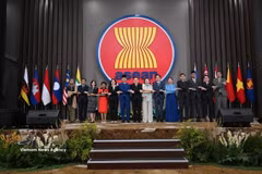 Officials and diplomats at the ceremony marking ASEAN's 59th anniversary in Jakarta, Indonesia, on August 8 (Photo: VNA)