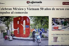 The article on Mexico's largest left-wing daily La Jornada about the 50th anniversary of Mexico-Vietnam diplomatic relations. (Photo: screenshot)
