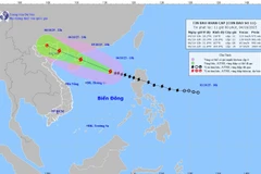 The forecast path of Typhoon Matmo in the next few days. (Photo: The National Centre for Hydro-Meteorological Forecasting)