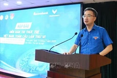 Secretary of the Central Committee of the Ho Chi Minh Communist Youth Union, President of the Vietnam Youth Federation, and head of the forum organising board Nguyen Tung Lam speaks at the press briefing. (Photo: VNA)