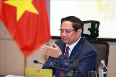 Prime Minister Pham Minh Chinh speaks at the 23rd meeting of the National Steering Committee for Combating IUU Fishing in HCM City on November 25. (Photo: VNA)