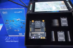 Semiconductor products, chips and components displayed at a ceremony to launch a national centre for semiconductor chip pilot production support in Hanoi on June 26. (Photo: VNA) 