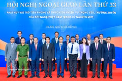 Delegates attend the session on science and technology diplomacy contributing to building national development capacity, held within the framework of the 33rd Diplomatic Conference. (Photo: VNA)