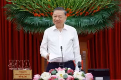 Party General Secretary and State President To Lam addresses the first meeting of the Central Steering Committee for reviewing practice and considering the amendment and supplementation of the Party Statutes on August 5. (Photo: VNA)
