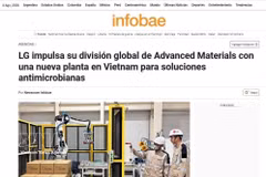 The story about LG's decision to expand its advanced materials production in Vietnam on Infobae, a leading newspaper in Argentina. (Photo: Screenshot)