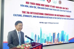 Prof. Dr. Hoang Anh Tuan, USSH Rector, speaks at the conference. (Photo: VNA)