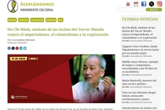 A screenshot of the article on President Ho Chi Minh run by Argentina’s Movimiento Cultural Acercandonos.