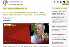 A screenshot of the article on President Ho Chi Minh run by Argentina’s Movimiento Cultural Acercandonos.