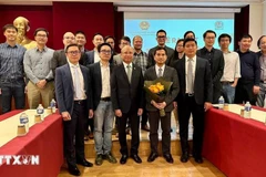 Members of the network of overseas Vietnamese nuclear energy experts (VietNuc) pose for a photo. (Photo: VNA)