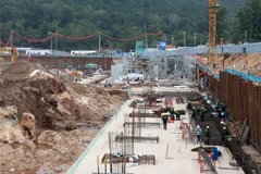 The construction site of the APEC 2027 Conference Centre project and functional works. (Photo: VNA)