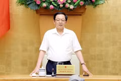 Deputy Prime Minister Ho Quoc Dung chairs a meeting in Hanoi on June 17, 2026 to discuss the draft law amending and supplementing a number of articles of the Law on Environmental Protection. (Photo: baochinhphu.vn)