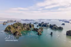 Ha Long Bay, located in northeast Vietnam, is beloved for its blue waters and limestone islands, all occupied by tropical trees and wildlife. (Photo: VNA)