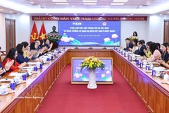 The working session between the leadership of the Vietnam News Agency and heads of Vietnam’s overseas representative missions on March 20. (Photo: VNA)