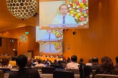 Minister of Science and Technology Vu Hai Quan delivers a pre-recorded address at the 68th series of meetings of the assemblies of the member states of the World Intellectual Property Organisation (Photo: Permanent Mission of Vietnam in Geneva)