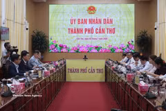 An overview of the meeting between the Can Tho People's Committee and the RoK delegation led by Prof. Kim Hak-min, head of the Ethics Investigation Advisory Committee of the RoK National Assembly. (Photo: VNA)