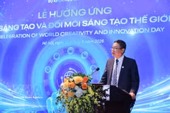 Deputy Minister of Science and Technology Le Xuan Dinh delivers opening remarks at the launching ceremony of the Scientific Innovation Competition 2026 on April 21. (Photo: VNA)