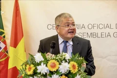Charge d'Affaires of the Embassy of Vietnam in Portugal Nguyen Manh Thang addresses the launching ceremony (Photo: VNA)