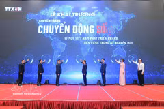 Officials launch the Vietnam News Agency’s “Chuyen dong so” information platform in Hai Phong city on June 19, 2026. (Photo: VNA)