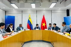 The meeting between Venezuela’s Vice President for Science, Technology, Education, and Health Gabriela Jiménez Ramírez and Phan Tien Dung, head of the Technology Application and Deployment Department, at the Vietnam Academy of Science and Technology on January 14 (Photo: VNA)