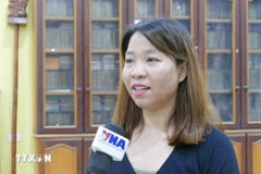 Nguyen Thi Thu Huyen, Chief of the Office of the Association of Vietnamese People in Vientiane, in an interview with the Vietnam News Agency (Photo: VNA)