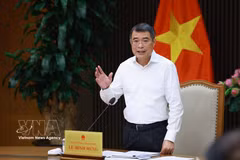 Prime Minister Le Minh Hung speaks at the meeting (Photo: VNA)