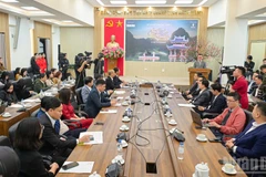At the launch ceremony of the music video “Song from a Secret Garden – Secret Garden in Vietnam” on February 6. (Photo: nhandan.vn)