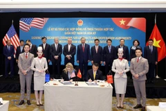 The signing ceremony between Boeing and Sun PhuQuoc Airways takes place on February 19 (Hanoi time) in the presence of Party General Secretary To Lam and high-ranking leaders from both Vietnam and the US. (Photo: Sun PhuQuoc Airways)
