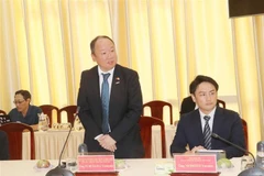 Furusawa Yasuyuki, General Director of AEON Vietnam Company Limited, speaks at a meeting with Can Tho city's leaders. (Photo: VNA)