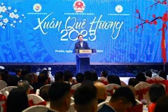 Prime Minister Pham Minh Chinh addresses the Homeland Spring programme in Prague on January 19 evening (local time) (Photo: VNA)