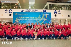 The Vietnamese sports delegation to the 33rd SEA Games in Thailand. (Photo: VNA)