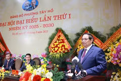 Politburo member, Prime Minister Pham Minh Chinh speaks at the first congress of the Party Organisation of Tay Ho ward of Hanoi for the 2025–2030 term on August 8, 2025. (Photo: VNA)