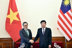 Deputy Foreign Minister Nguyen Manh Cuong (right) and Deputy Secretary-General of the Malaysian Ministry of Foreign Affairs Dato’ Ahmad Rozian Abd Ghani on August 28. (Photo: VNA)