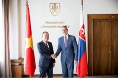 Speaker of the National Council of Slovakia Richard Rasi (R) and Vietnamese Ambassador to Slovakia Pham Truong Giang. (Photo: VNA)
