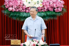 Party General Secretary and State President To Lam speaks at the meeting (Photo: VNA)