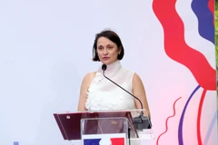French Consul General in HCM City Emmanuelle Pavillon-Grosser speaks at the ceremony marking France’s Bastille Day. (Photo: VNA)