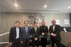 Vietnamese Ambassador to Australia Pham Hung Tam (second, left), Chairman of the Hue People’s Committee Nguyen Van Phuong (middle) at a working session with the Minister for the Arts of Tasmania (Photo: VNA)
