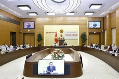 The first meeting of the committee for drafting supplementations and amendments to the 2013 Constitution in Hanoi on May 5 (Photo: VNA)
